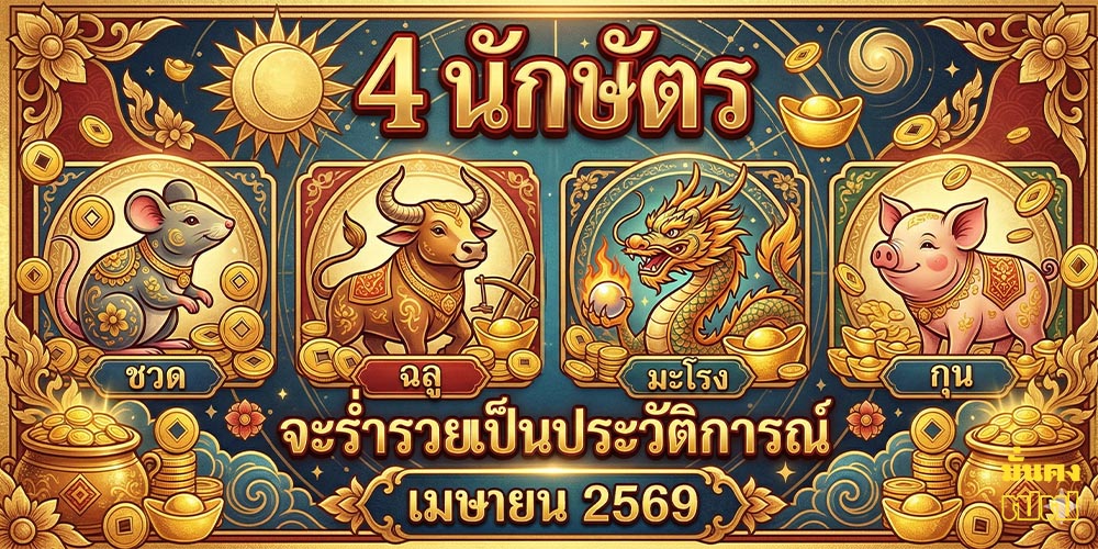 4 นักษัตร จะร่ำรวยเป็นประวัติการณ์ เมษายน 2569